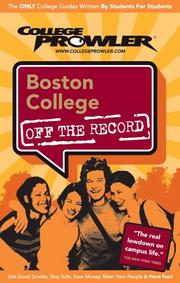 Cover of: Boston College Ma 2007 (Off the Record)