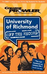 Cover of: University of Richmond 2007 by College Prowler
