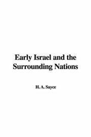 Cover of: Early Israel And the Surrounding Nations by Archibald Henry Sayce