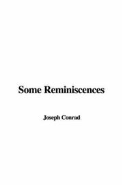 Cover of: Some Reminiscences | Joseph Conrad