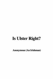Cover of: Is Ulster Right?