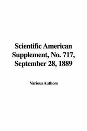 Cover of: Scientific American Supplement, No. 717, September 28, 1889