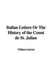 Cover of: Italian Letters Or The History of the Count de St. Julian