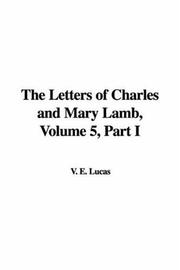 Cover of: The Letters of Charles and Mary Lamb, Volume 5, Part I by E. V. Lucas