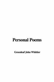 Cover of: Personal Poems