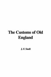 Cover of: The Customs of Old England