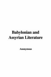 Cover of: Babylonian and Assyrian Literature by Anonymous