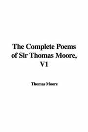 Cover of: The Complete Poems of Sir Thomas Moore, V1