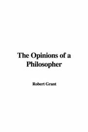 Cover of: The Opinions of a Philosopher