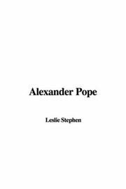 Cover of: Alexander Pope