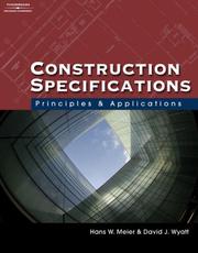 Cover of: Construction Specifications: Principles and Applications