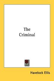 Cover of: The Criminal | Havelock Ellis