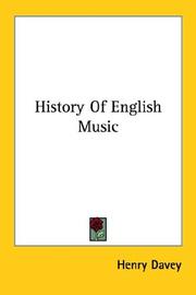 History of English music by Henry Davey