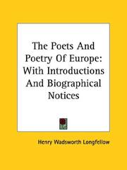 The poets and poetry of Europe by Henry Wadsworth Longfellow