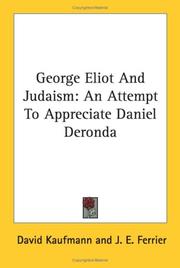 Cover of: George Eliot And Judaism by David Kaufmann