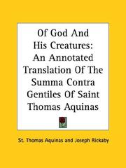 Cover of: Of God And His Creatures by Thomas Aquinas