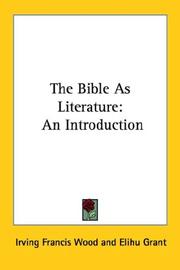 Cover of: The Bible As Literature: An Introduction