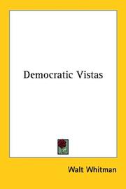 Cover of: Democratic Vistas by Walt Whitman