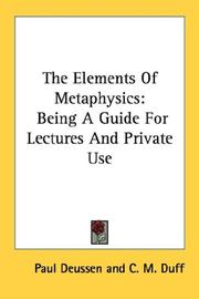 Cover of: The Elements Of Metaphysics by Paul Deussen