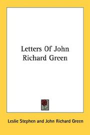 Cover of: Letters Of John Richard Green by John Richard Green
