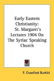 Cover of: Early Eastern Christianity by F. Crawford Burkitt
