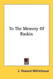 To the memory of Ruskin