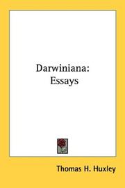 Cover of: Darwiniana by Thomas Henry Huxley