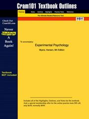 Cover of: Experimental Psychology (Cram101 Textbook Outlines - Textbook NOT Included) by Myers, Hansen