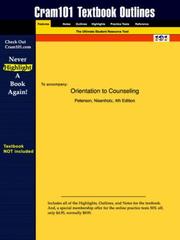 Cover of: Orientation to Counseling (Cram101 Textbook Outlines - Textbook NOT Included) | Peterson