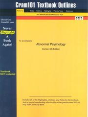 Cover of: Abnormal Psychology