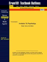 Cover of: Invitation To Psychology (Cram101 Textbook Outlines - Textbook NOT Included)