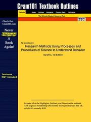 Cover of: Research Methods | Sarafino