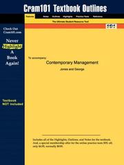 Cover of: Contemporary Management (Cram101 Textbook Outlines - Textbook NOT Included)