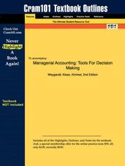 Cover of: Managerial Accounting by Jerry J. Weygandt, Jerry J. Weygandt, Kieso, Kimmel