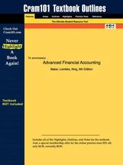 Cover of: Advanced Financial Accounting (Cram101 Textbook Outlines - Textbook NOT Included)