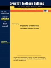 Cover of: Cram101 textbook outlines to accompany Probability and statistics, DeGroot and Schervish, 3rd edition