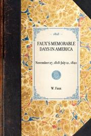 Faux's Memorable Days in America by William Faux