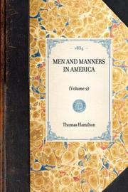 Cover of: Men and Manners in America by Thomas Hamilton