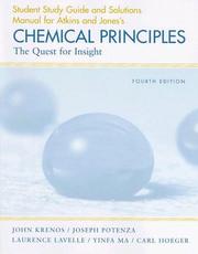 Cover of: Chemical Principles Study Guide/Solutions Manual by John Krenos
