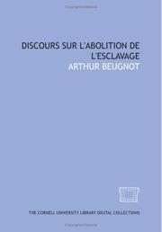 Cover of: Discours sur l\'abolition de l\'esclavage