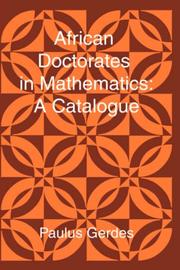 Cover of: African Doctorates in Mathematics. A Catalogue by Paulus Gerdes