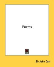 Cover of: Poems by Carr, John Sir
