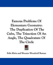 Cover of: Famous Problems Of Elementary Geometry by Felix Klein