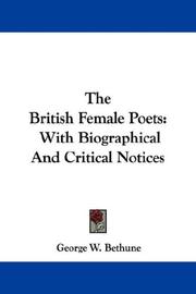 Cover of: The British Female Poets: With Biographical And Critical Notices