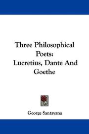 Cover of: Three Philosophical Poets by George Santayana