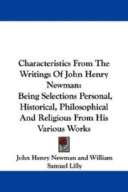 Cover of: Characteristics From The Writings Of John Henry Newman by John Henry Newman