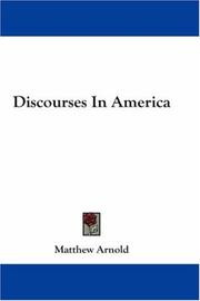 Discourses in America by Matthew Arnold