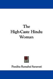 Cover of: The High-Caste Hindu Woman by Ramabai Sarasvati Pandita
