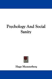 Cover of: Psychology And Social Sanity