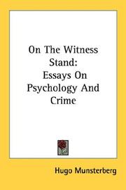 Cover of: On The Witness Stand by Hugo Munsterberg